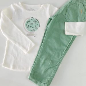CONJUNTO BLUSA MANGA LONGA E CALCA COTEÇE NINI E BAMBINI