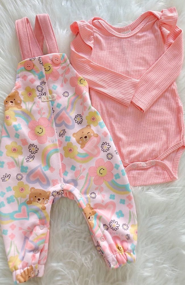 CONJUNTO JARDINEIRA E BODY ML KUKIE