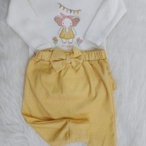 MINI CO CONUNTO BODY BODY MANGA LONGA ELEFANTA COM CALCA POA