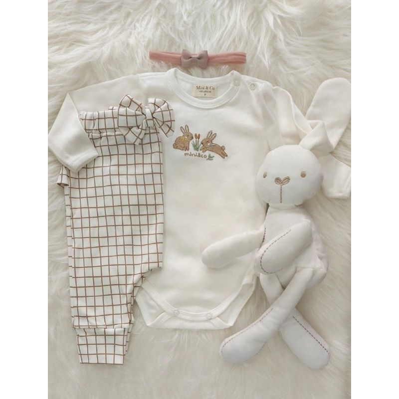 CONJUNTO BODY ML BORDADO E CALCA COM BABADO MINI & CO