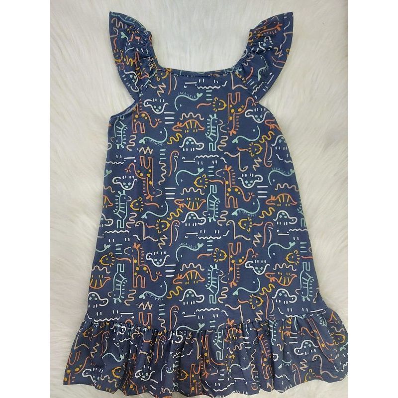 JACA LELE VESTIDO ALCA BABADO DINOSSAUROS