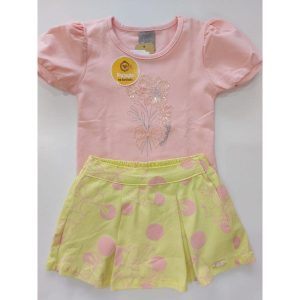 BRANDILI CONJUNTO  BLUSA RAMALHETE E SHORTS SAIA