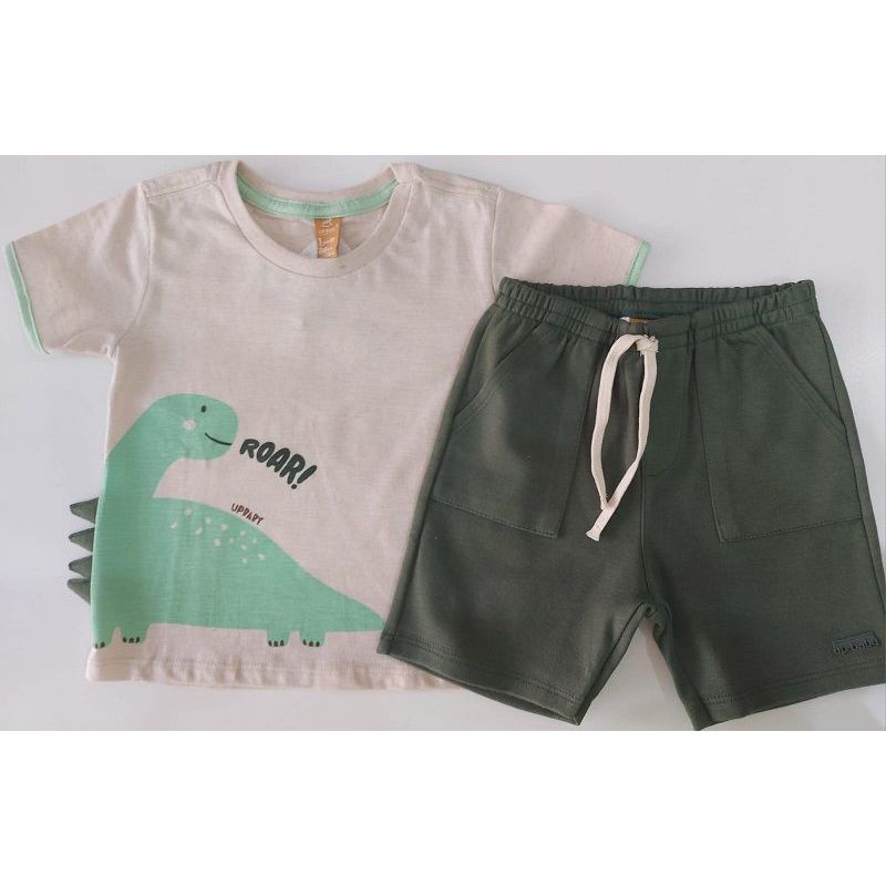 CONJUNTOJ CAMISETA MC ROAR/BERMUDA UP BABY