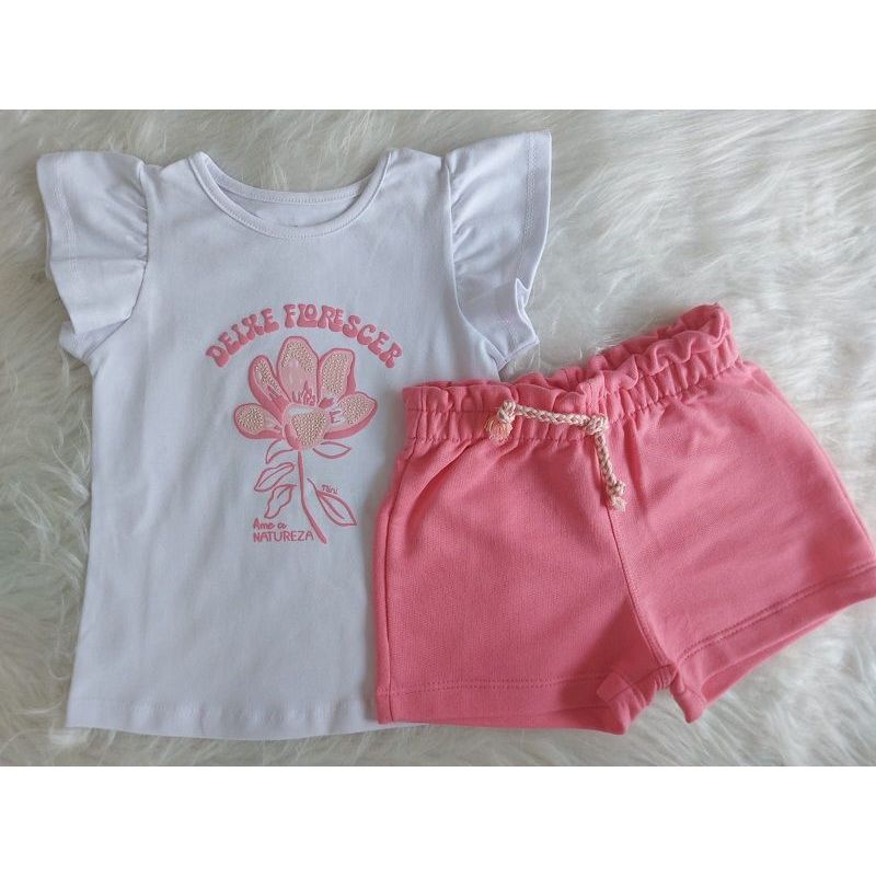 NINI BAMBINI CJ BLUSA DEIXE FLORESCER E SHORTS