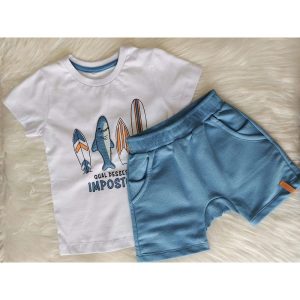 NINI BAMBINI CONJUNTO CAMISETA MANGA CURTA COM ESTAMPA E BERMUDA SARUEL