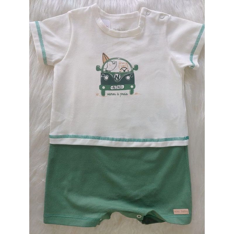 MACACAO MANGA CURTA COM ESTAMPA VAMOS A PRAIA NINI E BAMBINI