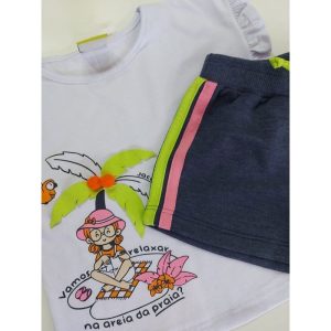 CONJUNTO BLUSA VAMOS RELAXAR/SHORTS JACA LELE
